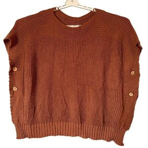 Italian Drape Sweater Womens 2x Button Oversize Cozy Chunky Knit Acrylic Wool
